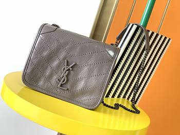 YSL Small Niki Chain Strap Bag In Grey 583103 Size 19x15x6cm