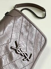 YSL Small Niki Chain Strap Bag In Grey 583103 Size 19x15x6cm - 2