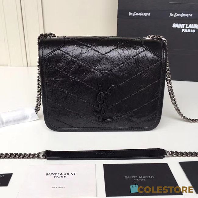 YSL Small Niki Chain Strap Bag In Black 583103 Size 19x15x6cm - 1