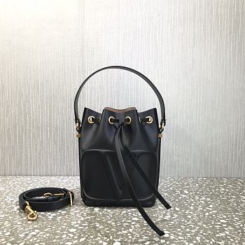 Valentino Vlogo Calfskin Bucket Bag In Black UW2B0 Size 18x20.5x10cm