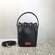 Valentino Vlogo Calfskin Bucket Bag In Black UW2B0 Size 18x20.5x10cm - 5