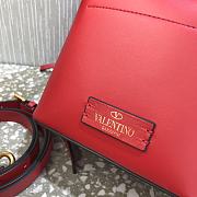 Valentino Vlogo Calfskin Bucket Bag In Red UW2B0 Size 18x20.5x10cm - 5