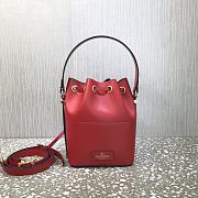 Valentino Vlogo Calfskin Bucket Bag In Red UW2B0 Size 18x20.5x10cm - 4