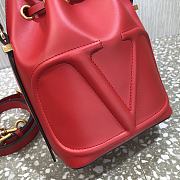 Valentino Vlogo Calfskin Bucket Bag In Red UW2B0 Size 18x20.5x10cm - 3