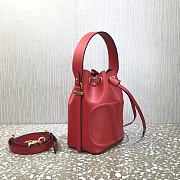 Valentino Vlogo Calfskin Bucket Bag In Red UW2B0 Size 18x20.5x10cm - 2