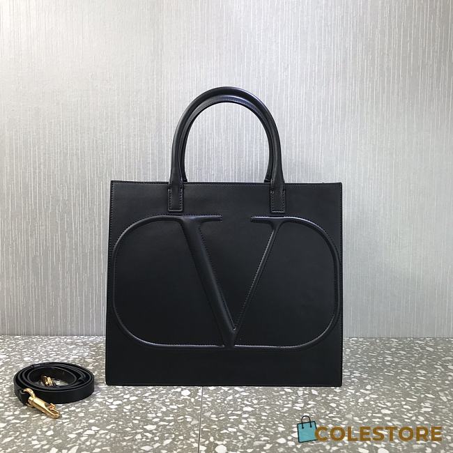 Valentino Garavani Vlogo Walk Tote Bag In Black WB0H2 Size 31x27x16cm - 1