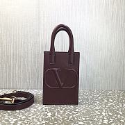 Valentino Garavani Vlogo Walk Mini Tote In Wine Size 20x10x21cm - 1