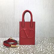 Valentino Garavani Vlogo Walk Mini Tote In Red Size 20x10x21cm - 1