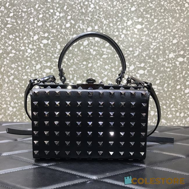 Valentino Garavani Rockstud Alcove Top-Handle Bag In Silver WW2B0 Size 19x12x8cm - 1