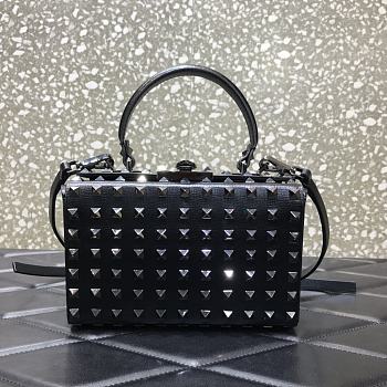 Valentino Garavani Rockstud Alcove Top-Handle Bag In Silver WW2B0 Size 19x12x8cm