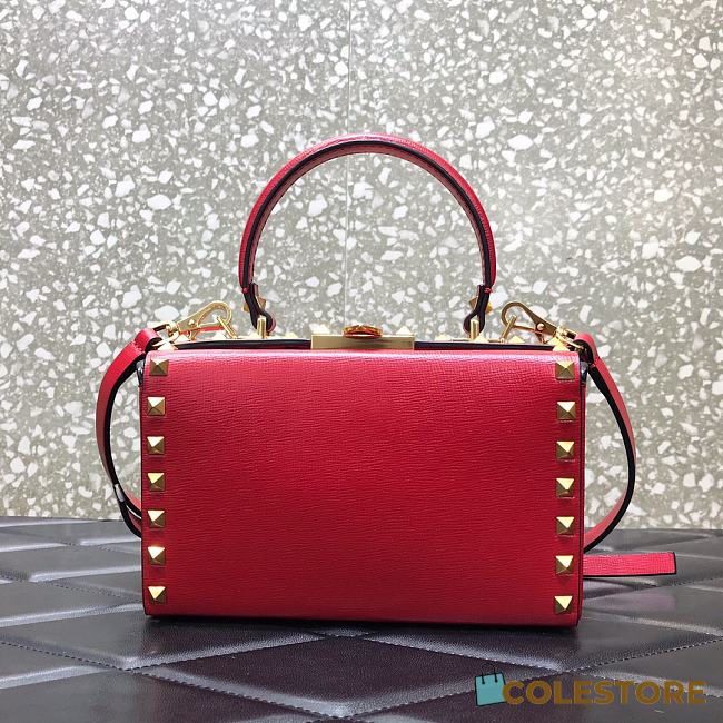 Valentino Garavani Rockstud Alcove Top-Handle Bag In Red WW2B0 Size 19x12x8cm - 1