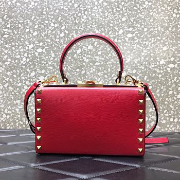 Valentino Garavani Rockstud Alcove Top-Handle Bag In Red WW2B0 Size 19x12x8cm