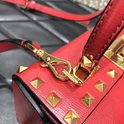 Valentino Garavani Rockstud Alcove Top-Handle Bag In Red WW2B0 Size 19x12x8cm - 6