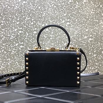 Valentino Garavani Rockstud Alcove Top-Handle Bag In Black WW2B0 Size 19x12x8cm