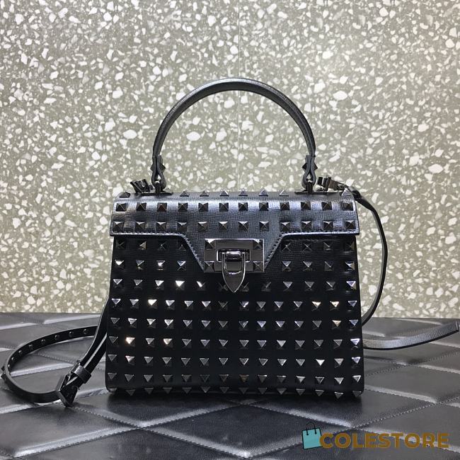 Valentino Garavani Rockstud-Embellished Tote Bag In Silver WB0J7 Size 22x17x9cm  - 1