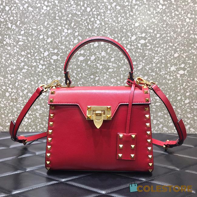 Valentino Garavani Rockstud Alcove Grainy Small Handbag WB0J7 Size 22x17x9cm  - 1