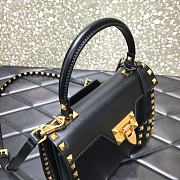 Valentino Garavani Rockstud Alcove Grainy Small Handbag In Black WB0J7 Size 22x17x9cm  - 6