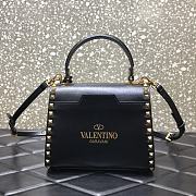 Valentino Garavani Rockstud Alcove Grainy Small Handbag In Black WB0J7 Size 22x17x9cm  - 5