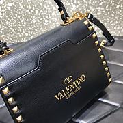 Valentino Garavani Rockstud Alcove Grainy Small Handbag In Black WB0J7 Size 22x17x9cm  - 3