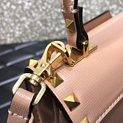 Valentino Garavani Rockstud Alcove Grainy Small Handbag In Beige WB0J7 Size 22x17x9cm  - 6