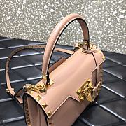 Valentino Garavani Rockstud Alcove Grainy Small Handbag In Beige WB0J7 Size 22x17x9cm  - 5