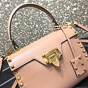 Valentino Garavani Rockstud Alcove Grainy Small Handbag In Beige WB0J7 Size 22x17x9cm  - 4