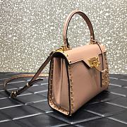 Valentino Garavani Rockstud Alcove Grainy Small Handbag In Beige WB0J7 Size 22x17x9cm  - 3