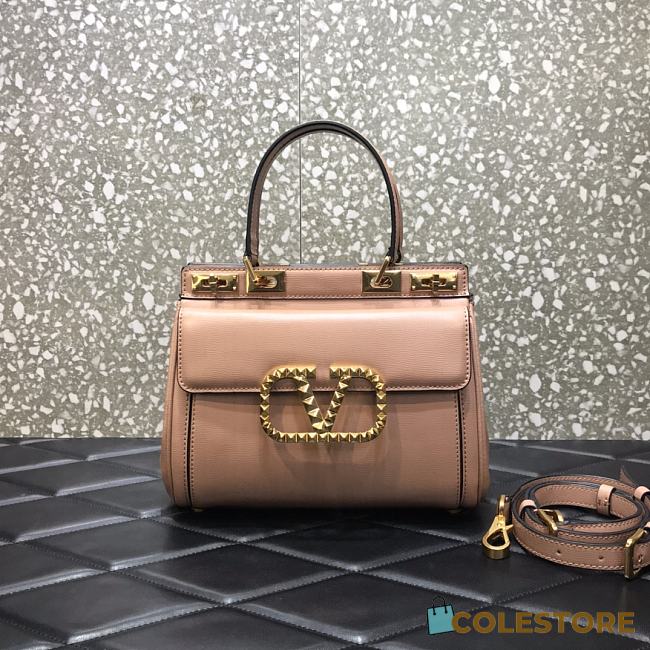 Valentino Garavani Rockstud Alcove Medium Tote Bag In Beige WW2B0 Size 23x20x6cm  - 1