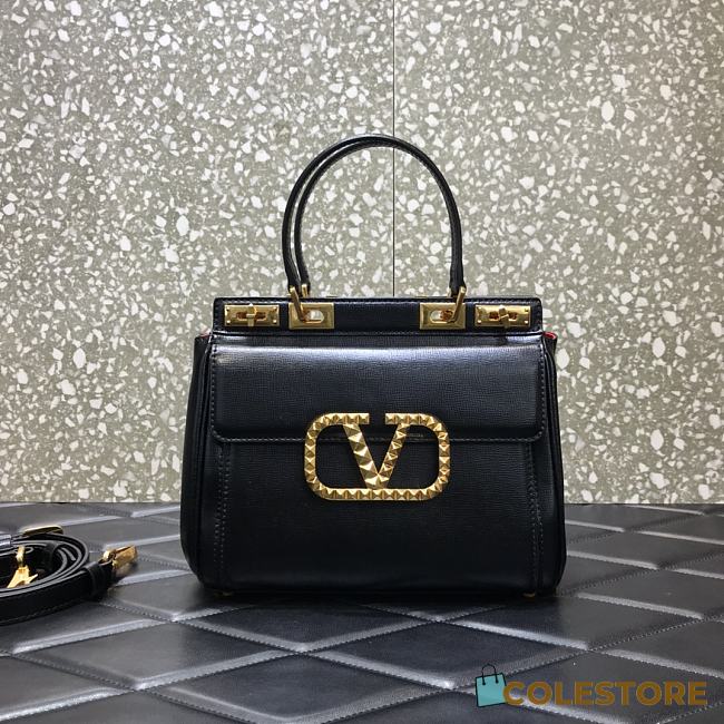 Valentino Garavani Rockstud Alcove Medium Tote Bag In Black WW2B0 Size 23x20x6cm  - 1