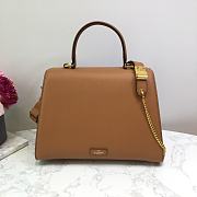 Valentino Vsling Grainy With Wine Red Calfskin Hand Bag In Brown VW2B0 Size 30.5x14x21cm - 5
