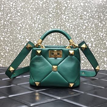 Valentino Garavani Roman Stud Small Leather Shoulder Bag In Blue 