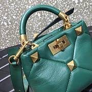 Valentino Garavani Roman Stud Small Leather Shoulder Bag In Blue  - 3