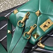Valentino Garavani Roman Stud Small Leather Shoulder Bag In Blue  - 5