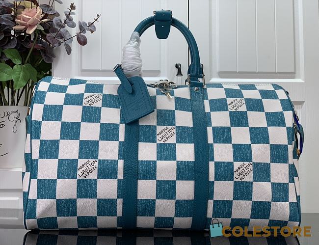 Louis Vuitton Keepall 45 Bandoulière In Blue Size 45x27x20cm - 1