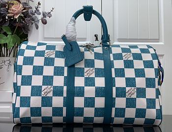 Louis Vuitton Keepall 45 Bandoulière In Blue Size 45x27x20cm
