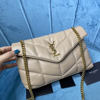 YSL LouLou Puffer Shoulder Bag In Light Brown 62033 Size 23x15.5x8.5cm