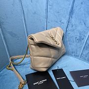 YSL LouLou Puffer Shoulder Bag In Light Brown 62033 Size 23x15.5x8.5cm - 3