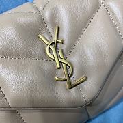 YSL LouLou Puffer Shoulder Bag In Light Brown 62033 Size 23x15.5x8.5cm - 2