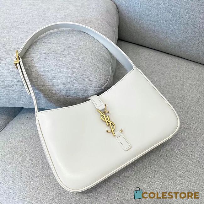 YSL Le5A7 Hobo Bag In White 65722 Size 24.5cm - 1