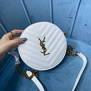 YSL Vinyle Quilted Bag In White 61043 Size 17x17x5.5cm - 6