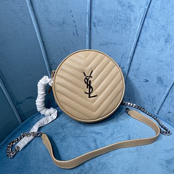 YSL Vinyle Quilted Bag In Brown 61043 Size 17x17x5.5cm  