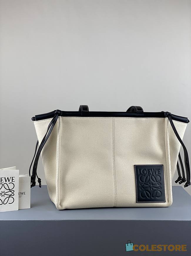 Loewe Cushion Tote Bag In Navy Blue 21267 Size 35x27x19cm - 1