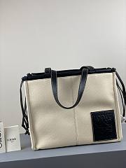 Loewe Cushion Tote Bag In Navy Blue 21267 Size 35x27x19cm - 3