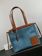Loewe Cushion Tote Bag In Blue 21267 Size 35x27x19cm - 3