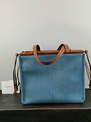 Loewe Cushion Tote Bag In Blue 21267 Size 35x27x19cm - 5