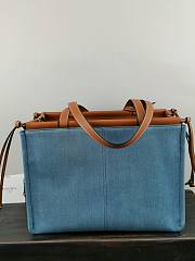 Loewe Cushion Tote Bag In Blue 21267 Size 32x24x16cm - 4