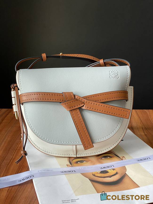 Loewe Small Gate Crossbody Bag In Lite Blue 26167 Size 25x18x10cm - 1