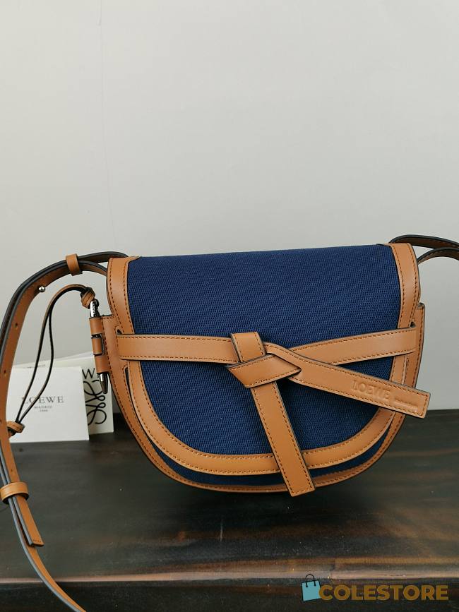 Loewe Small Gate Crossbody Bag In Blue 26167 Size 25x18x10cm - 1