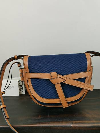 Loewe Small Gate Crossbody Bag In Blue 26167 Size 25x18x10cm