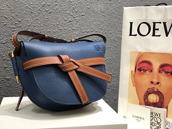 Loewe Small Gate Crossbody Bag In Navy Blue 26167 Size 25x18x10cm